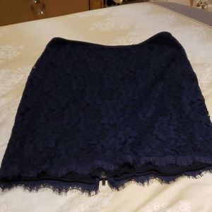 DVF navy lace skirt